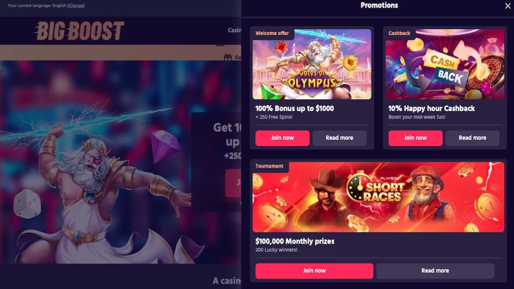 Big Boost Casino Promotions