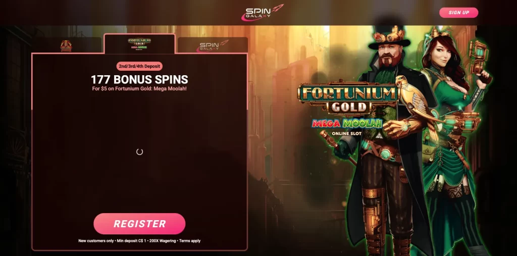 Spin Galaxy 177 Free Spins for $5 Deposit