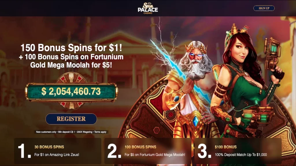 Spin Palace Casino $1 deposit bonus