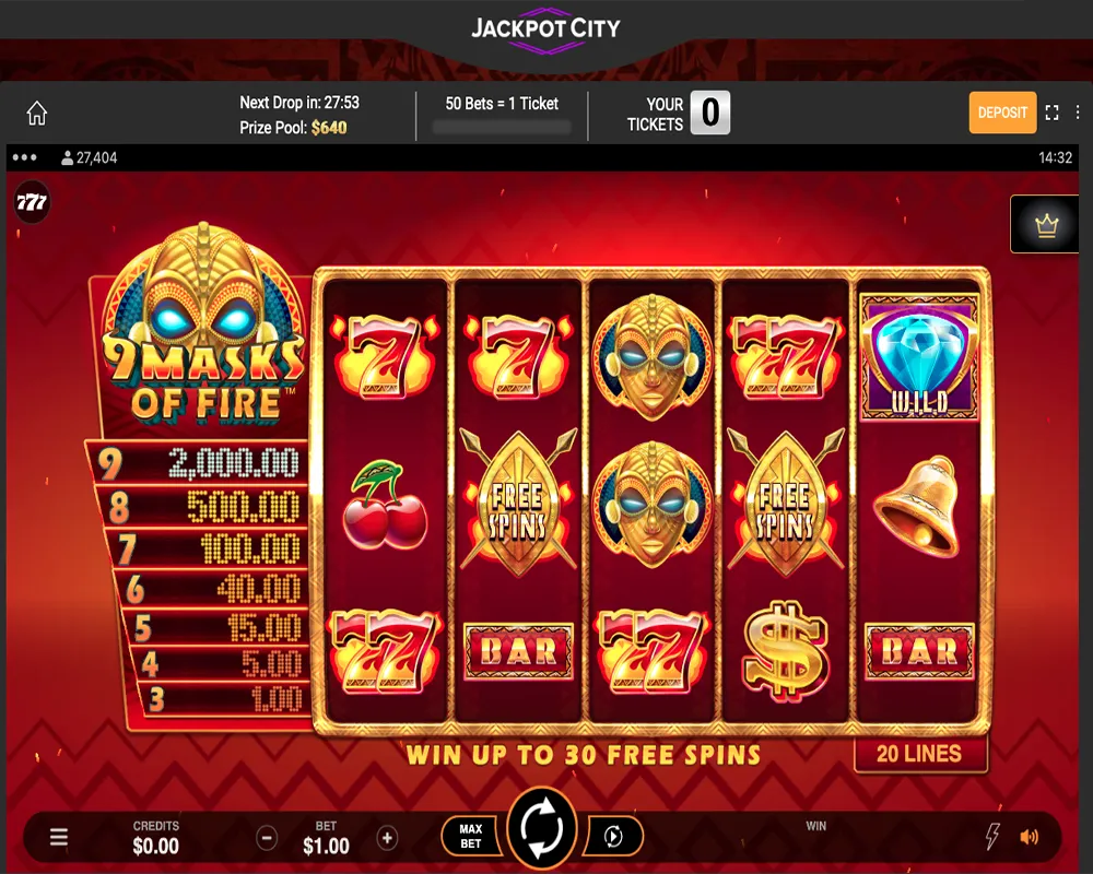 9 Masks of Fire slot screenshot