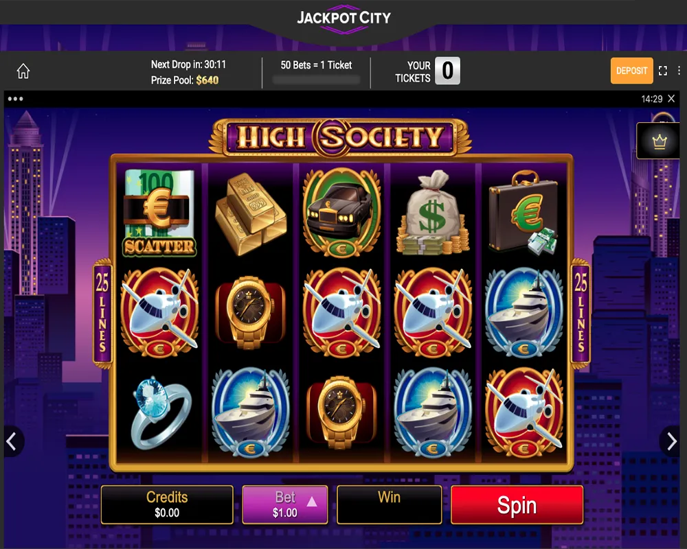 High Society slot screenshot