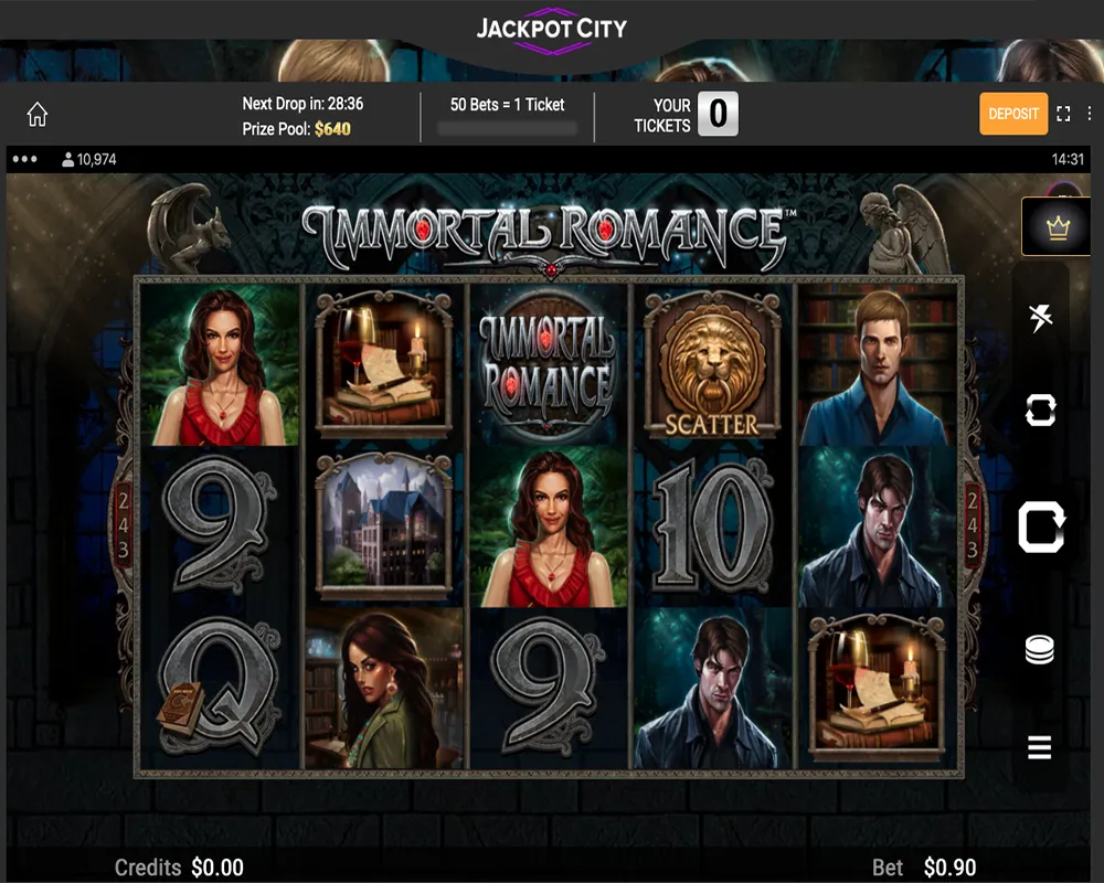 Immortal Romance slot screenshot