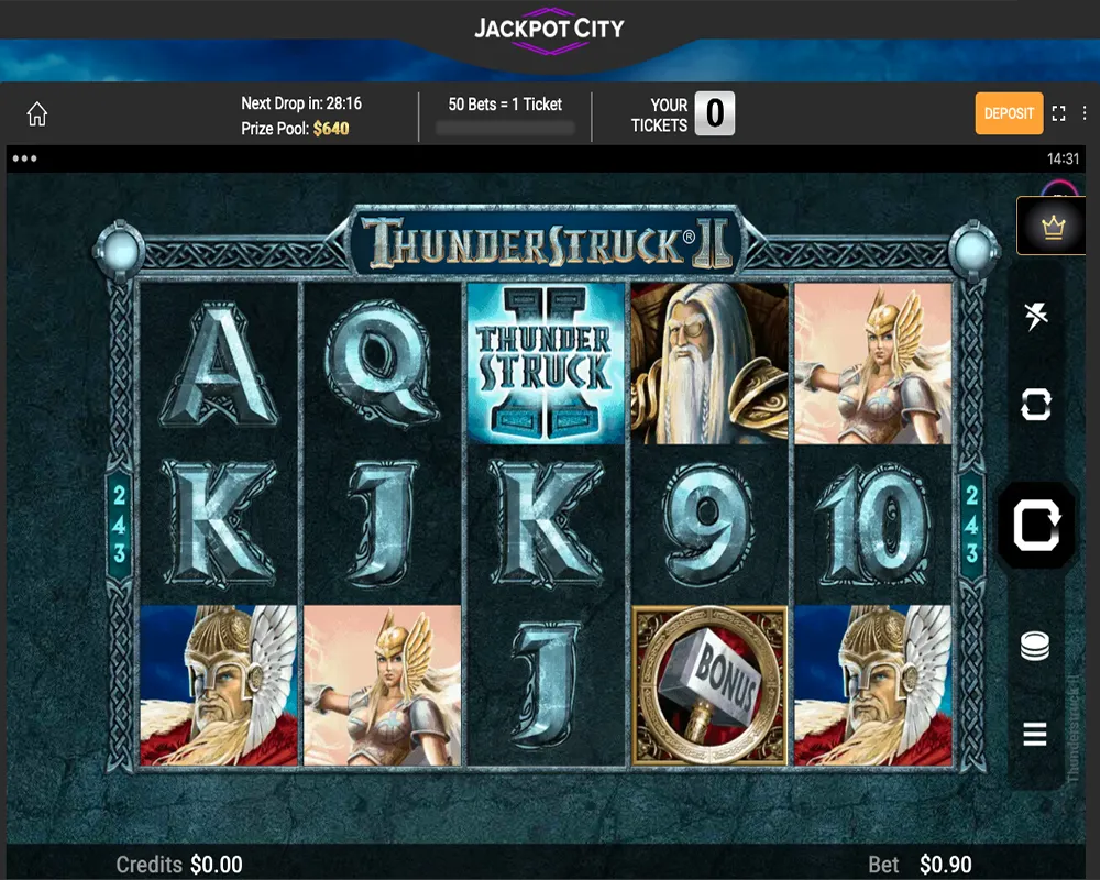 Thunderstruck II slot screenshot
