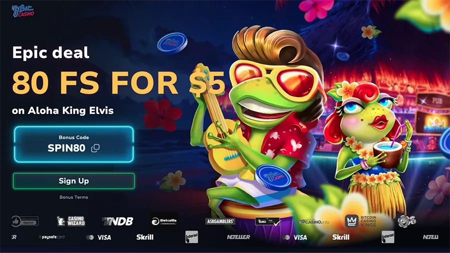 7Bit Casino 80 free spins for $5 deposit