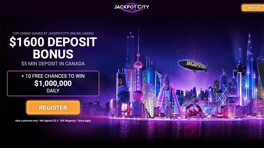 Jackpot City - Deposit $5 get C$1,600 Bonus