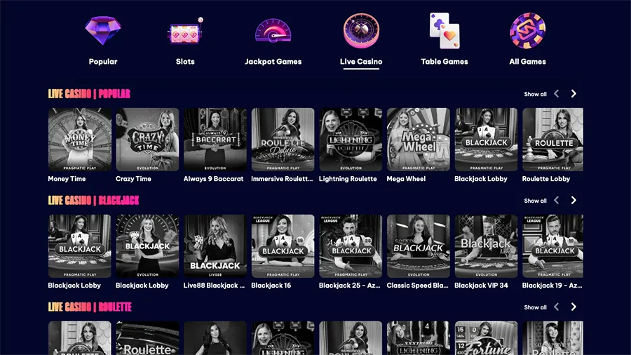 Speedz Casino Live Dealer Games