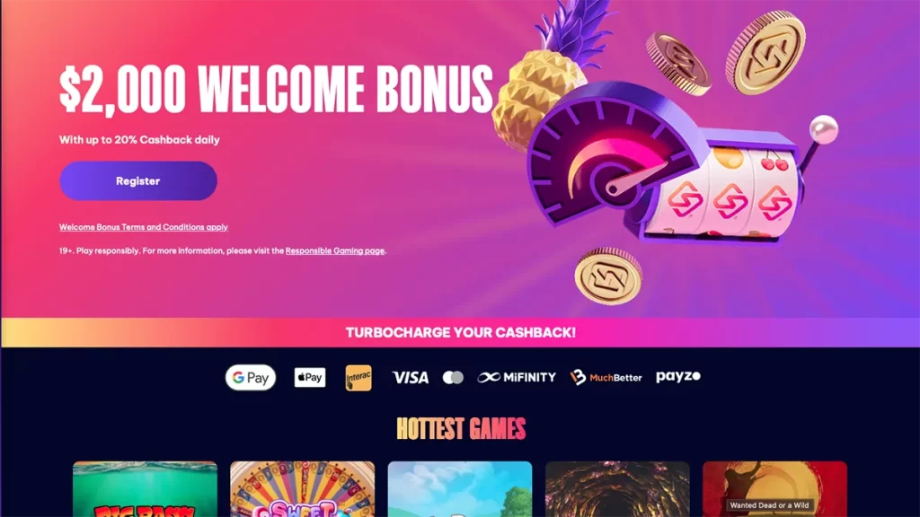 Speedz Casino homepage screenshot