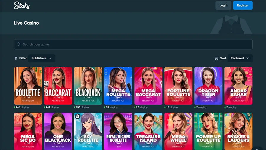 Stake Casino Live Dealer Games