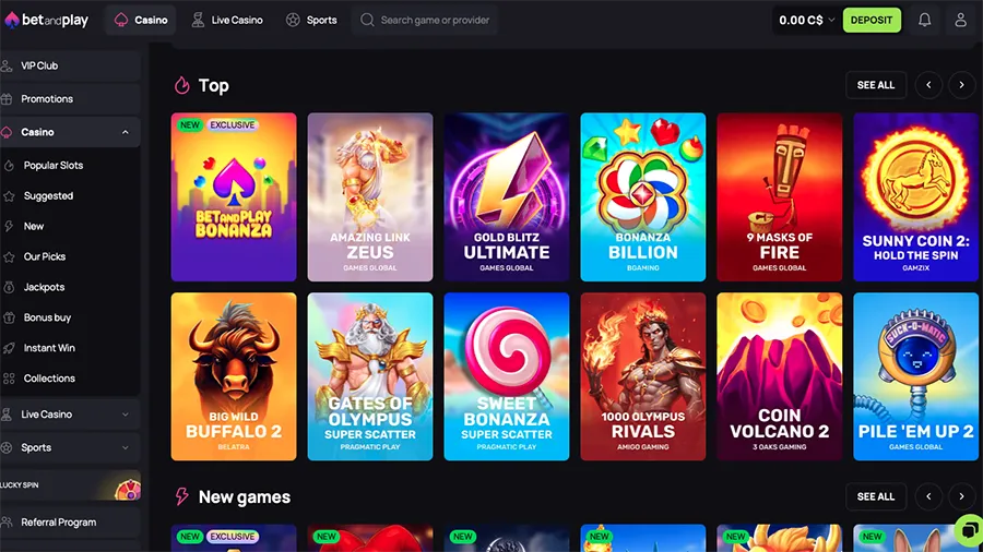 Betandplay Casino Games