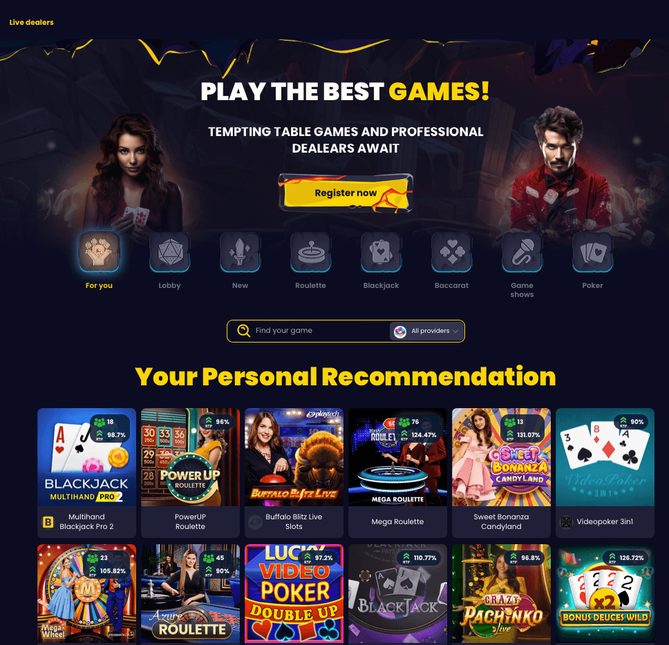 SlotsGem Casino Live Dealer Games