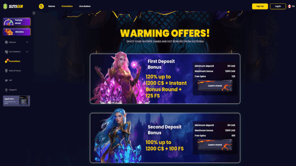 SlotsGem Casino Promotions
