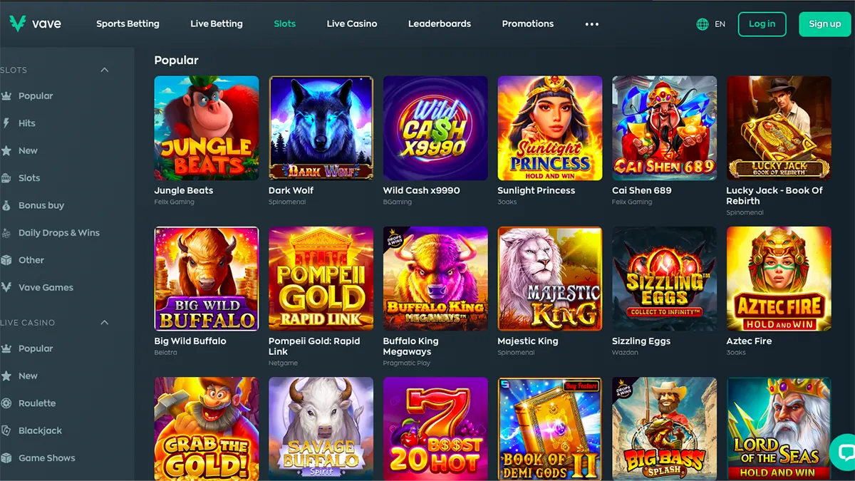 Vave Casino Games